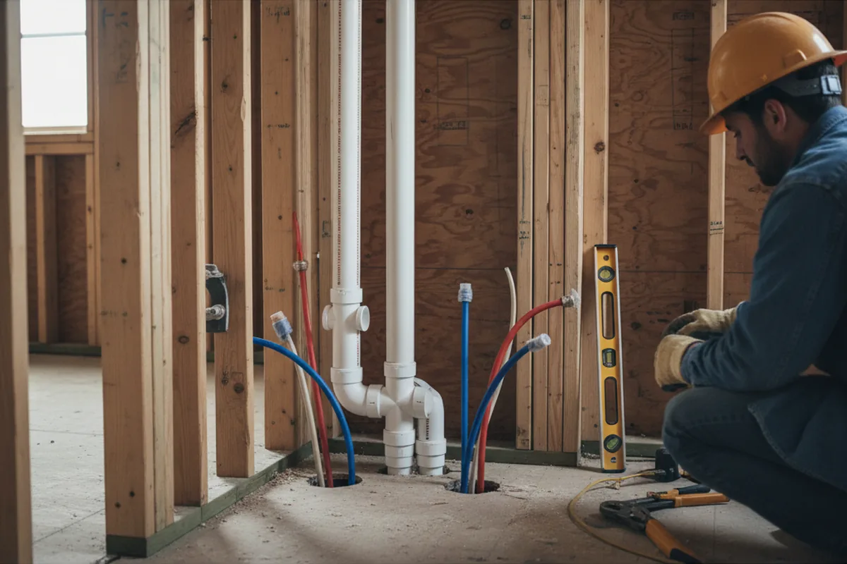 Drain and supply rough-in during Drain Cleaning in Nokesville
